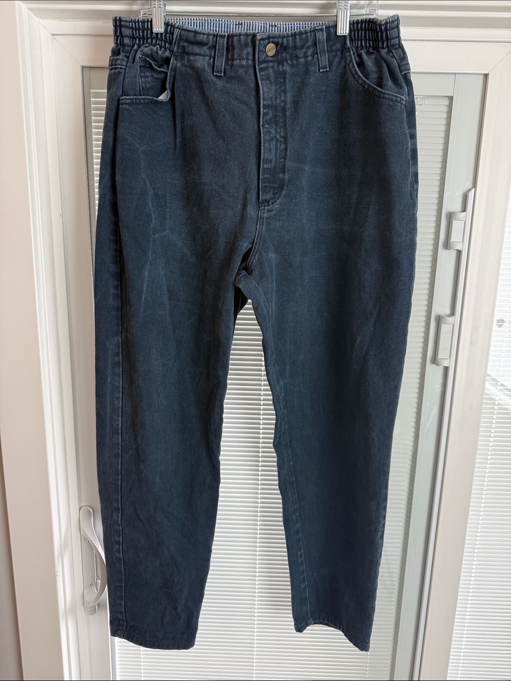 L.L. Bean Relaxed Elastic Waist Jeans in Dark Blue